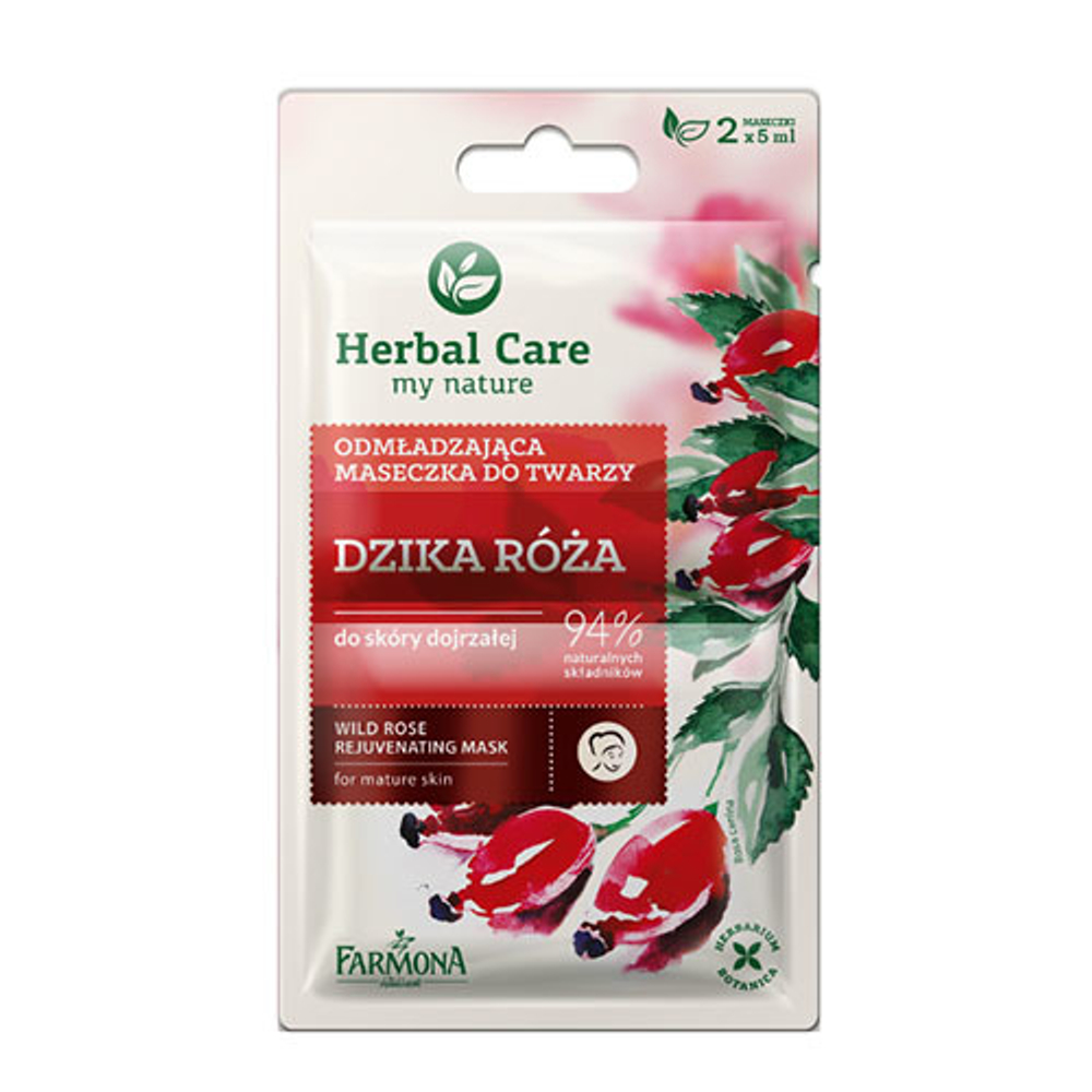 Маска для лица омолаживающая Farmona Шиповник Herbal Care Wild Rose 2x5мл
