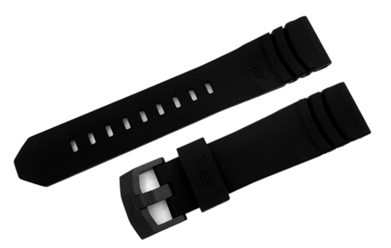 Силиконовый ремешок для часов Субмарина SSN-571 / 22 мм / черный / черная пряжка