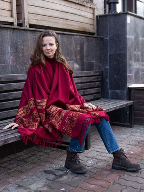 Шаль гималайская (бордо)