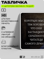 Литературный постер с цитатой Л. Н. Толстого для школы, на стену, на пластике, для интерьера, 40х30 см, Silver Plane x Айдентика Технолоджи