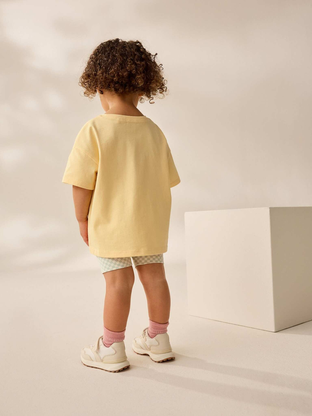 Футболка и шорты в комплекте для девочки Next AD5-475, Светло-желтый, Голубой