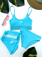купальник раздельный 3 в 1 с шортами спортивный Adidas