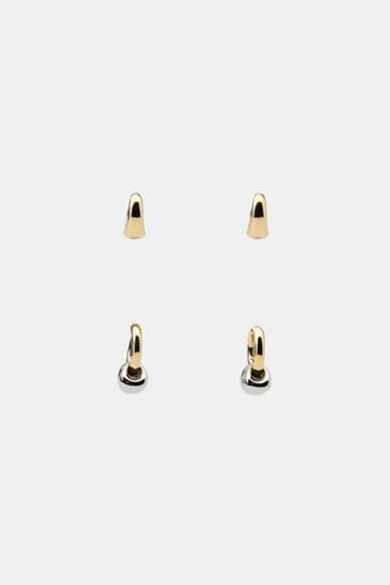 ZARA НАБОР КОМБИНИРОВАННЫХ СЕРЕГ-КОЛЕЦ, ЗОЛОТОЙ/СЕРЕБРЯНЫЙ