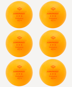 Мяч для настольного тенниса 3* Exclusive, оранжевый, 6 шт.