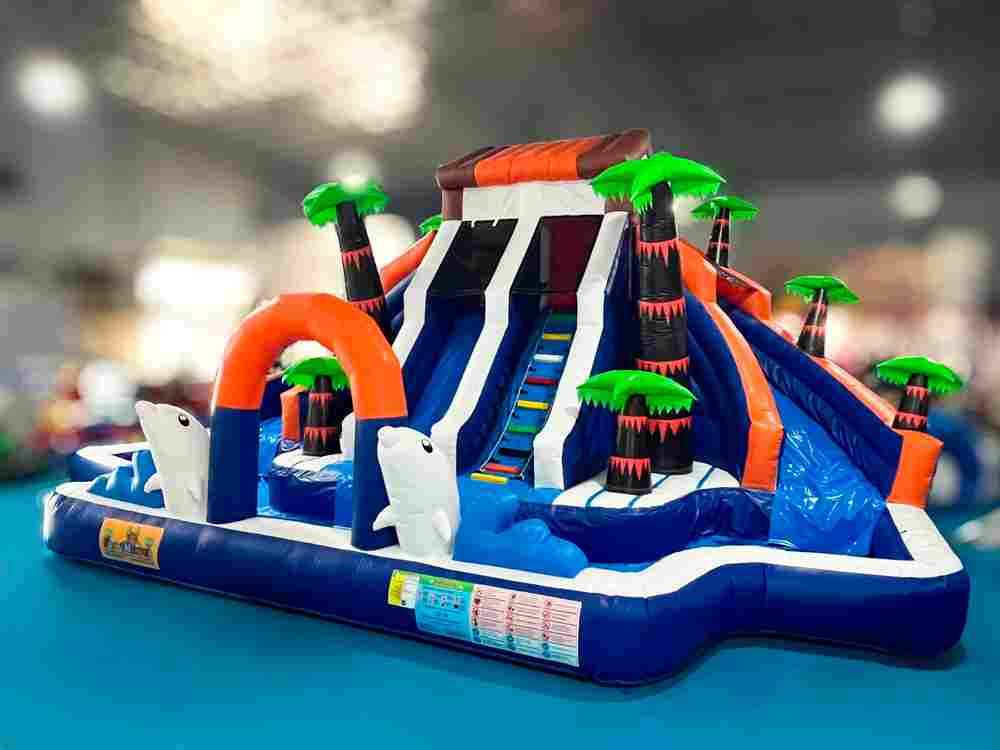 Коммерческий надувной водный батут с бассейном «Домик у моря» 10*7*5 м