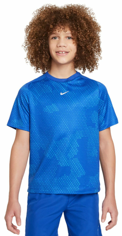 Футболка для мальчика теннисная Nike Kids Dri-Fit Short-Sleeve Top - game royal/white