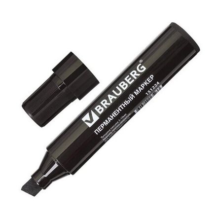 Маркер перманентный скошенный 3-10мм, Brauberg Jumbo, чёрный