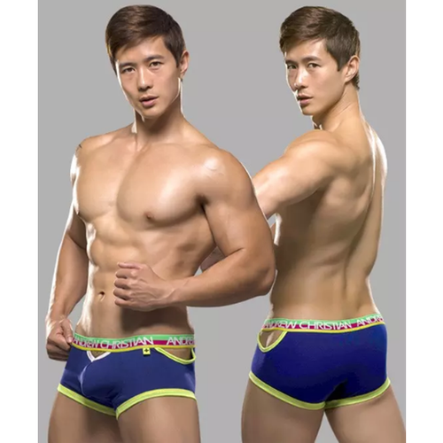 Мужские трусы боксеры синие Andrew Christian Teaser Boxer AC9756