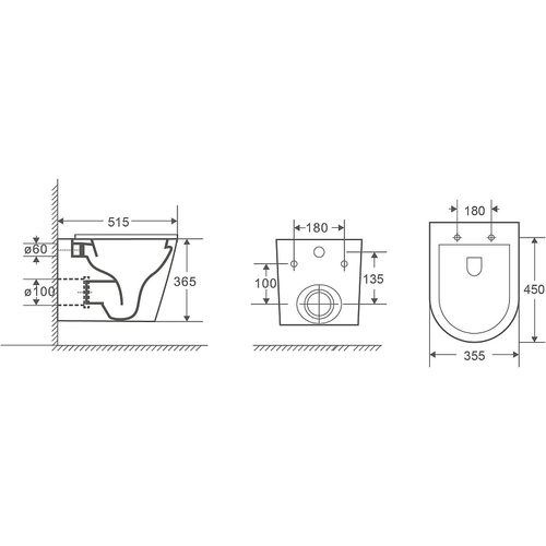 Унитаз WeltWasser Salzbach 043 MT-GR 10000010283 подвесной Серый матовый с сиденьем Микролифт