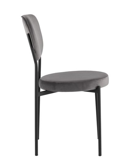 Стул обеденный Барбара велюр серый