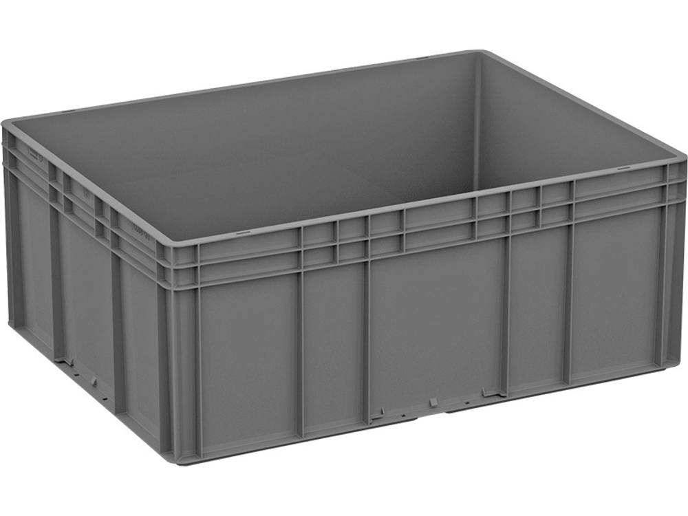 Ящик сплошной 800×600×320 мм, объем 131 л., арт.: ЕС 8632.4, серый, код: 16286