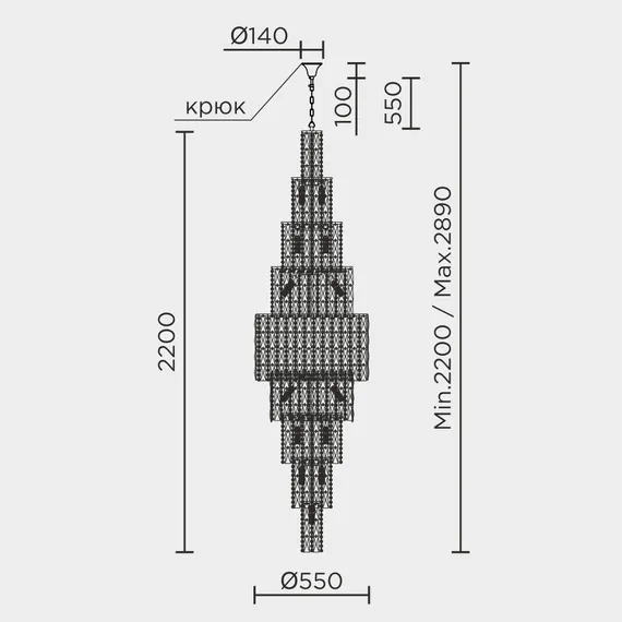 Подвесная люстра MODELUX ML.900.35 GD
