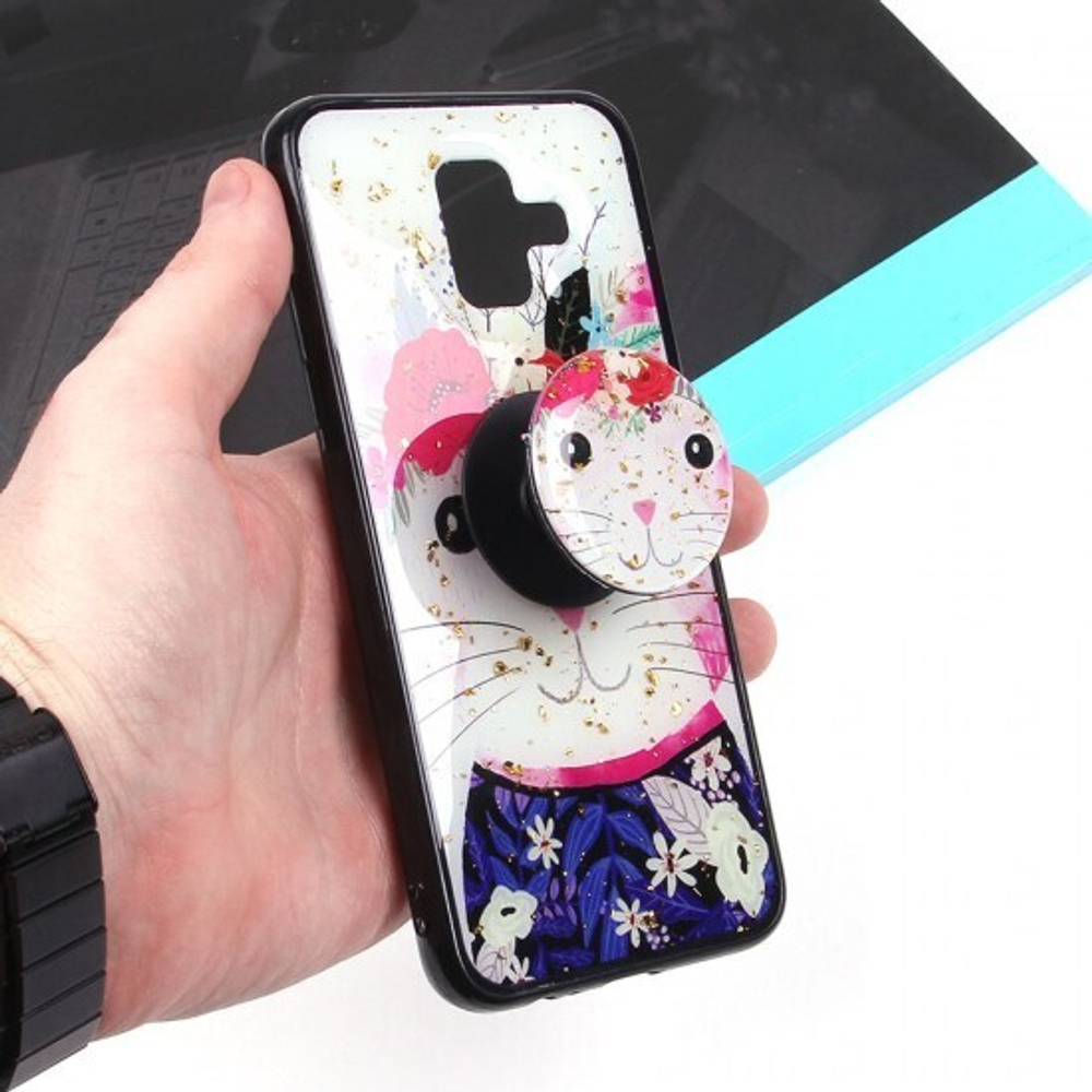 Чехол ТПУ с попсокетом для Samsung Galaxy A6 (2018), 010896