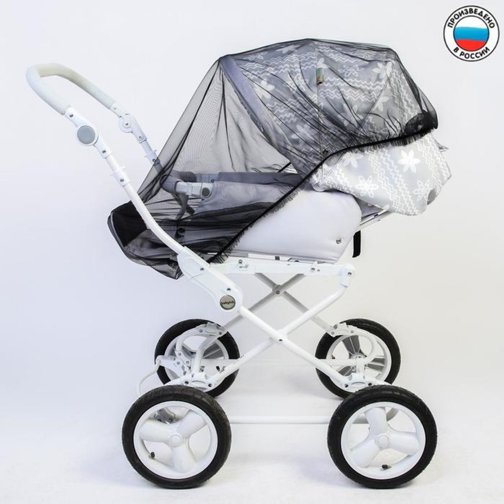 4940745 Универсальная москитная сетка на детскую коляску, цвет черный