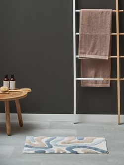 Коврик для ванной Flow серо-синего цвета из коллекции Ethnic, 50x80 см