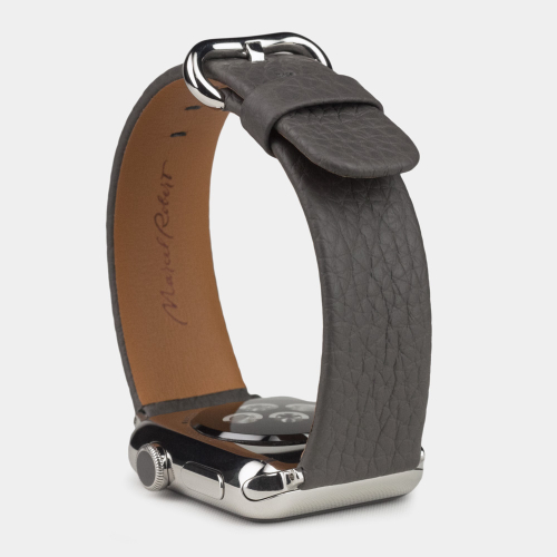 Ремешок для Apple Watch 44/45/46 mm из кожи теленка, серого цвета