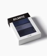 Мужские трусы шорты Atlantic, набор из 3 шт., хлопок, кобальт + деним + темно-голубые, 3MH-218