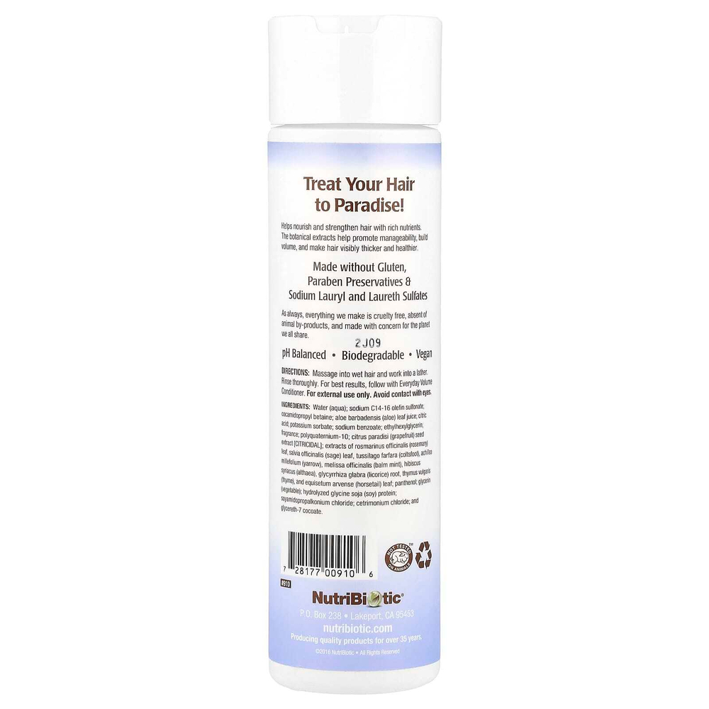 NutriBiotic, Шампунь для ежедневного увеличения объема, Paradise Rain, 296 мл (10 жидк. унц.)