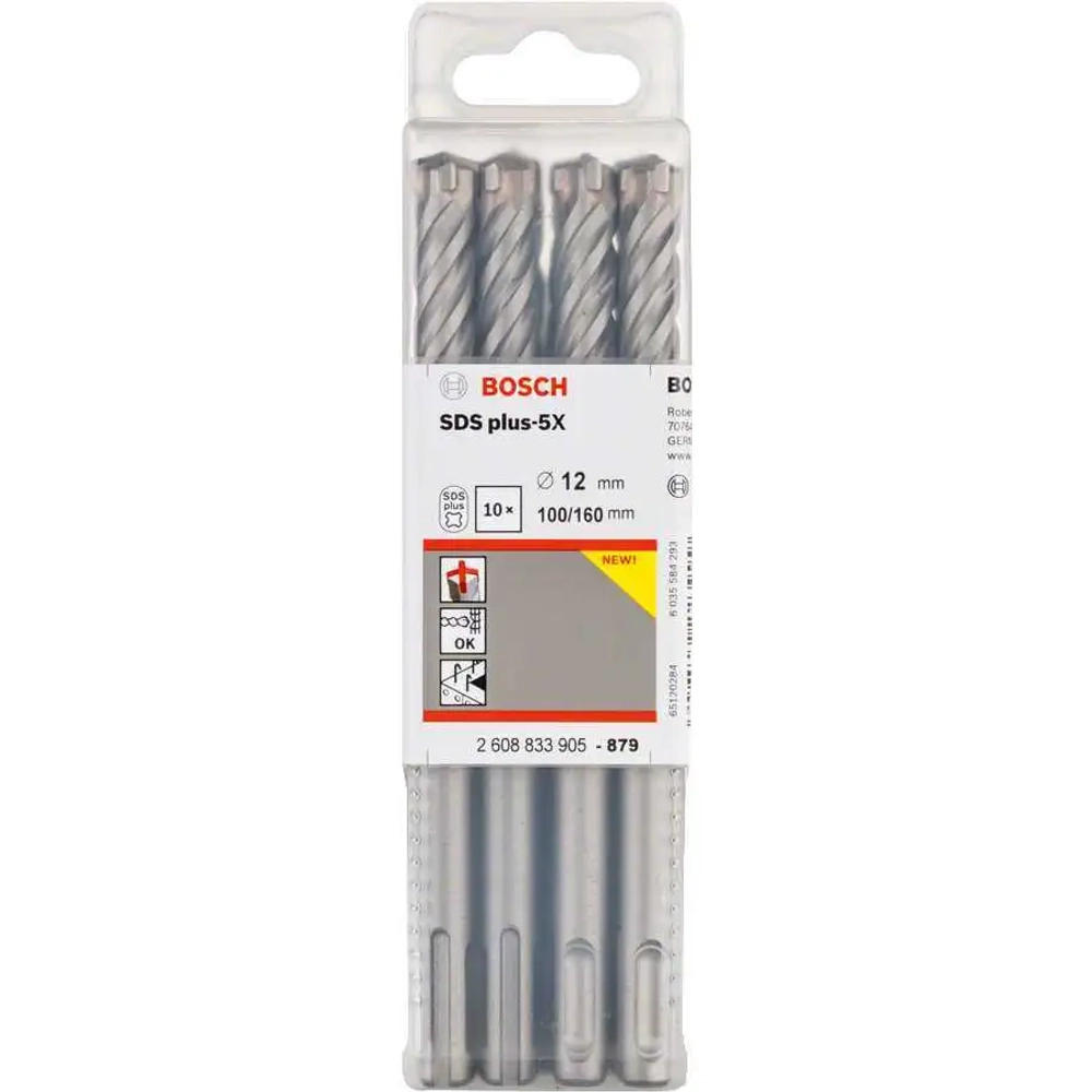 Бур по бетону SDS plus-5X 12x100x160 мм, 10 шт. BOSCH 2608833905