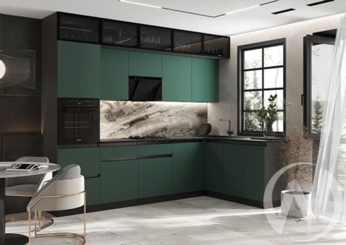 Кухня Техно-6 3;0х1;8м (графит/браш мени грин/кастилло темный)