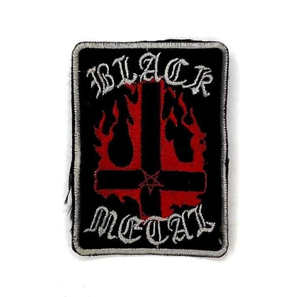 Нашивка Black metal крест