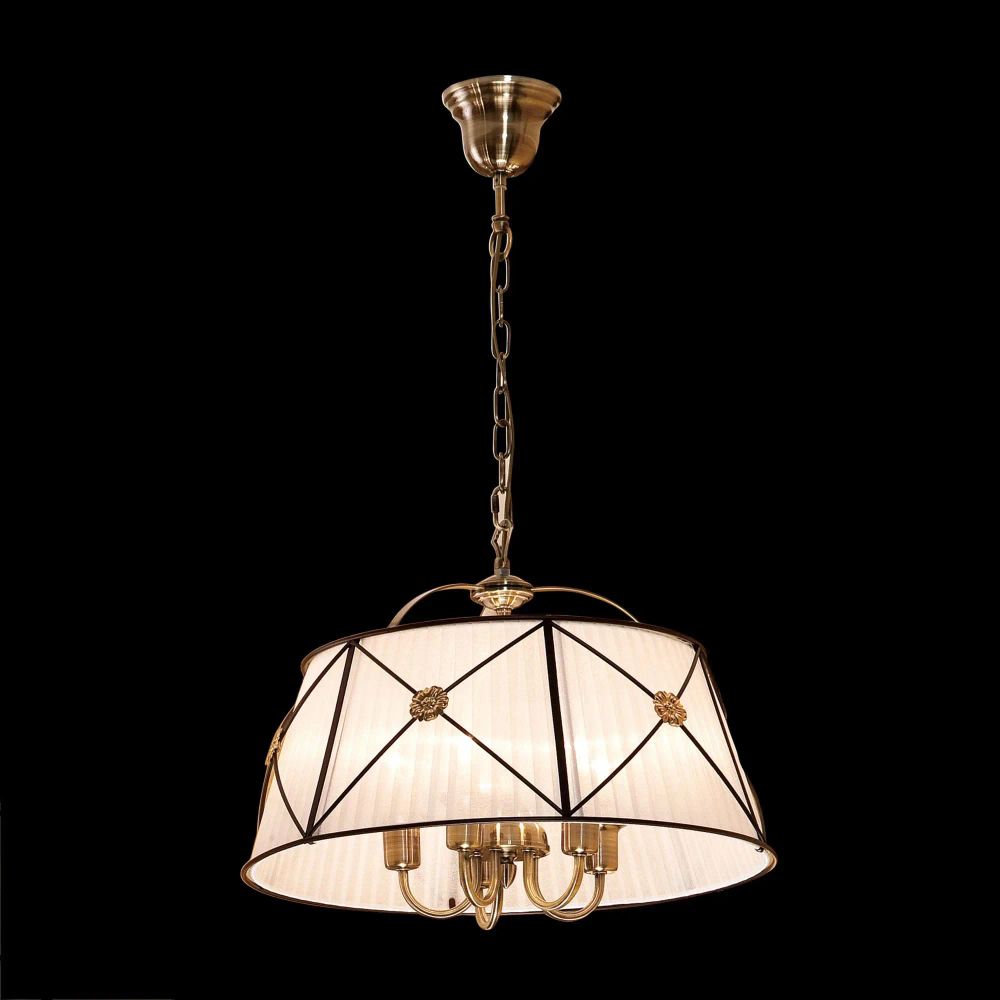 Citilux Дрезден CL409152 Люстра подвесная с белым абажуром Бронза