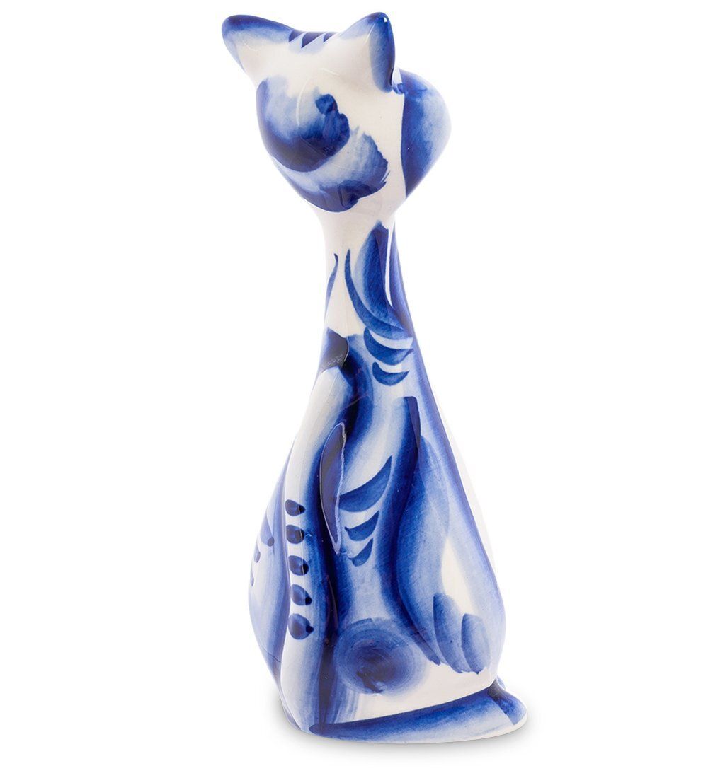 ГЛ- 337 Фигурка «Кот-Гарик» (Гжельский фарфор)