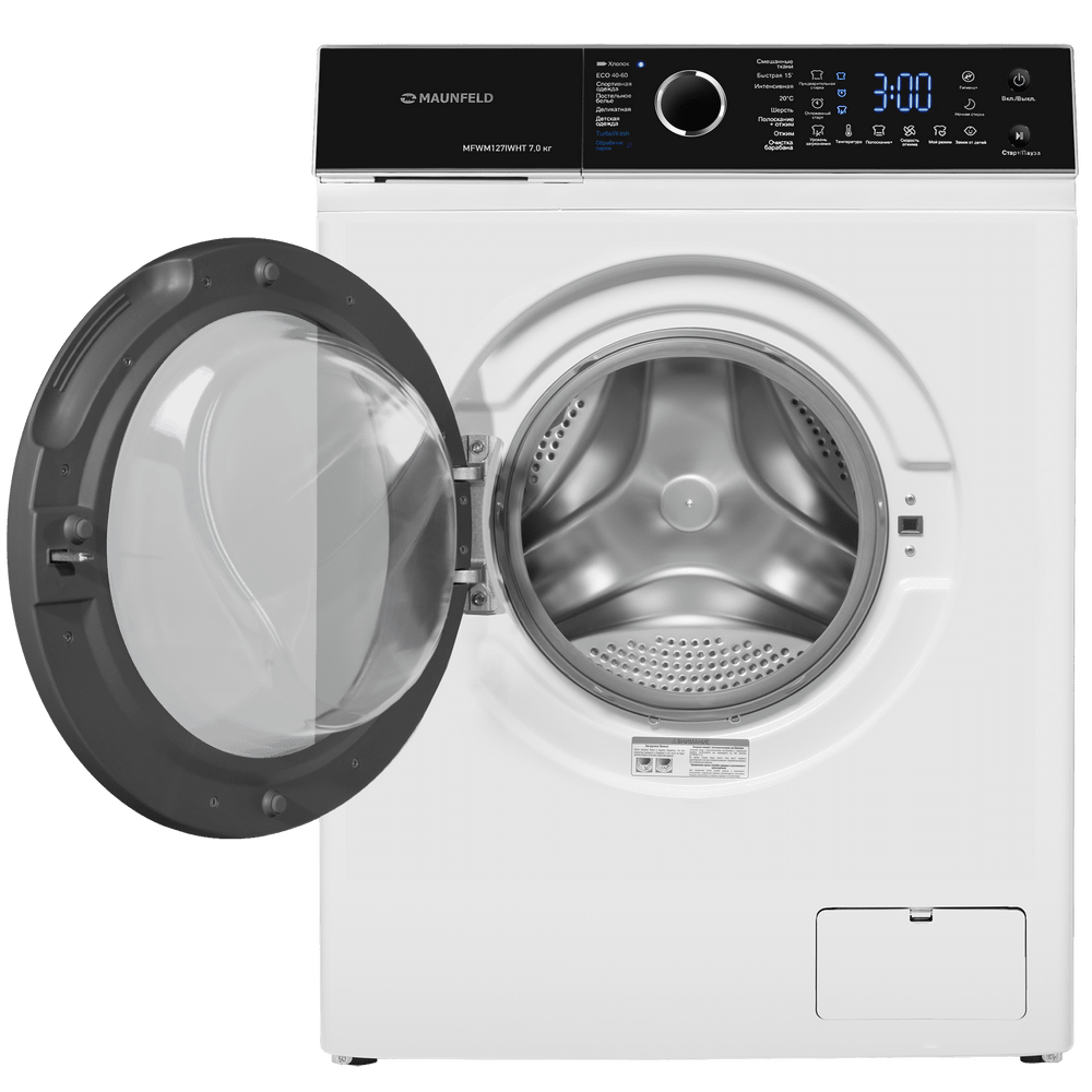 Стиральная машина c инвертором и паром  MAUNFELD MFWM127IWHT 7 кг.