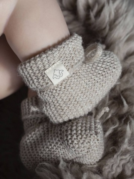 Носки вязаные, Темно-бежевый