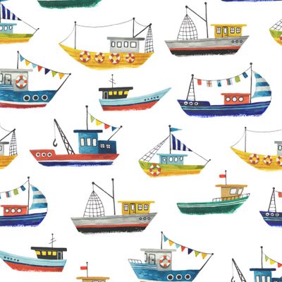 корабли гуашь