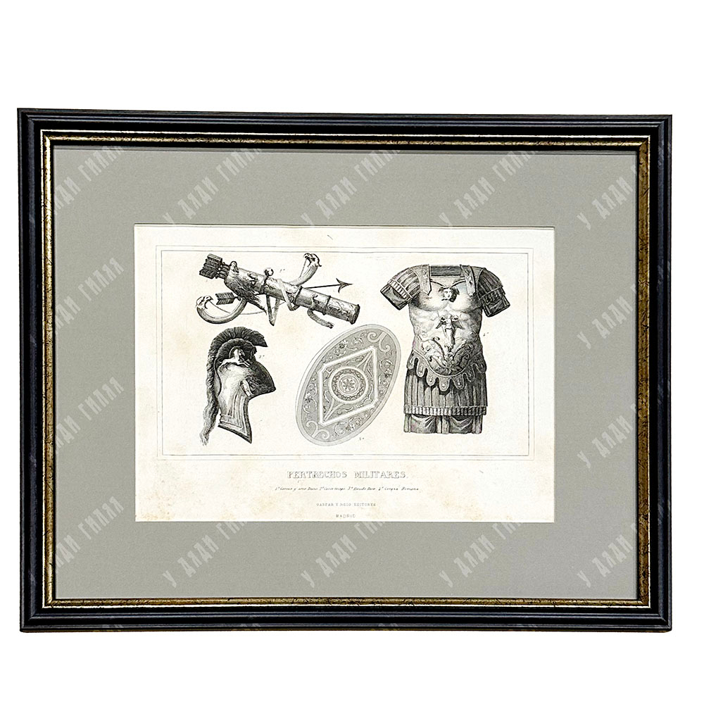 Военное обмундирование. Гравюра. Испания, Мадрид. МАСТЕРСКАЯ ГАСПАРА И РОИГА. 1854.