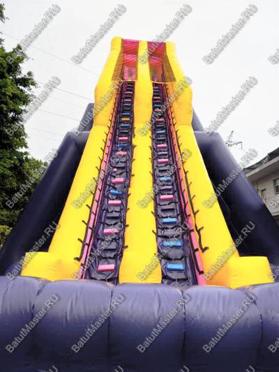 Надувная прямая водная горка «Экстремальный спуск», 55*12*10 м
