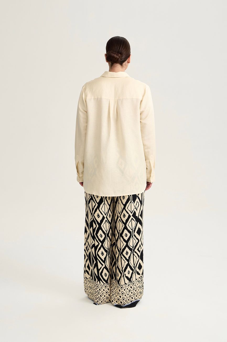 Брюки на резинке из вискозы, геометричный принт