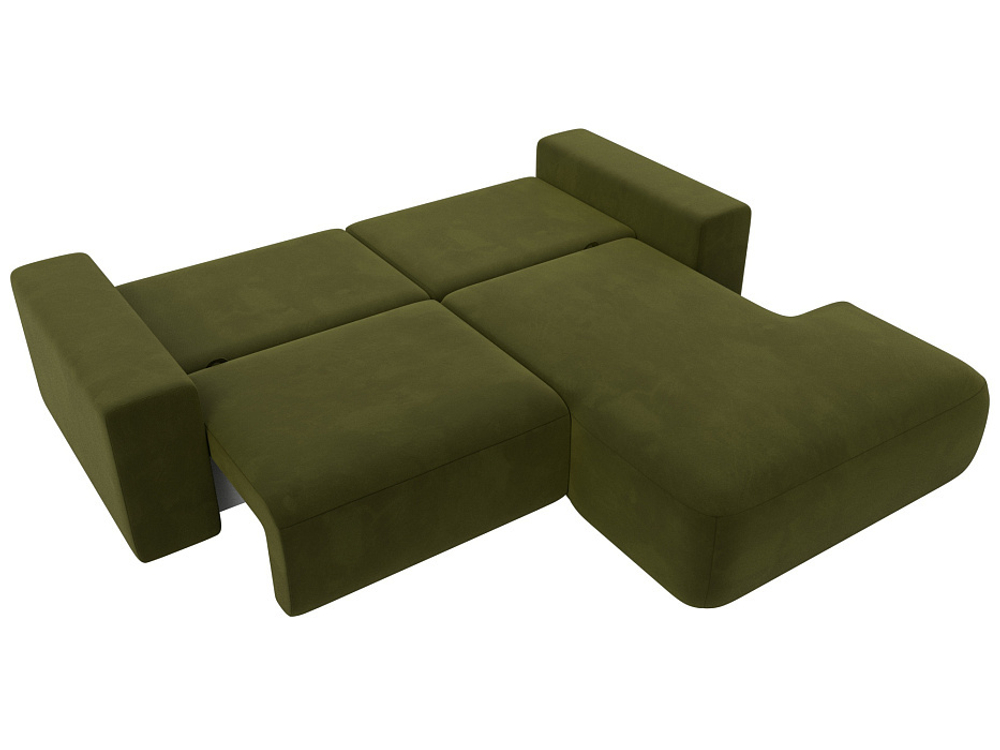 Диван угловой Лига-036 НПБ Классик правый угол МИКРОВЕЛЬВЕТ Зеленый