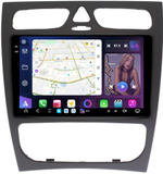 Магнитола для Mercedes-Benz G W463 2000-2006, C-класс W203 2000-2004 (рамка большая) - FarCar GX1264M монитор 9.5" 2K QLED на Android 14, TS20, 6+128Гб, CarPlay, 4G SIM-слот