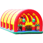 Коммерческий надувной батут "Зверята с крышей 2" 14*8*6 м