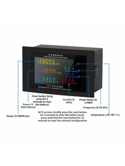 D85-7035VAKW AC50-380V Wi-Fi Портативный мультифункциональный измеритель тока, напряжения и мощности