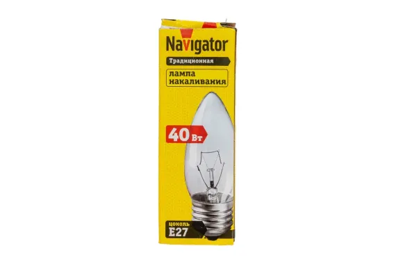 Лампа Navigator 40Вт Е27 свеча прозрачная 09958