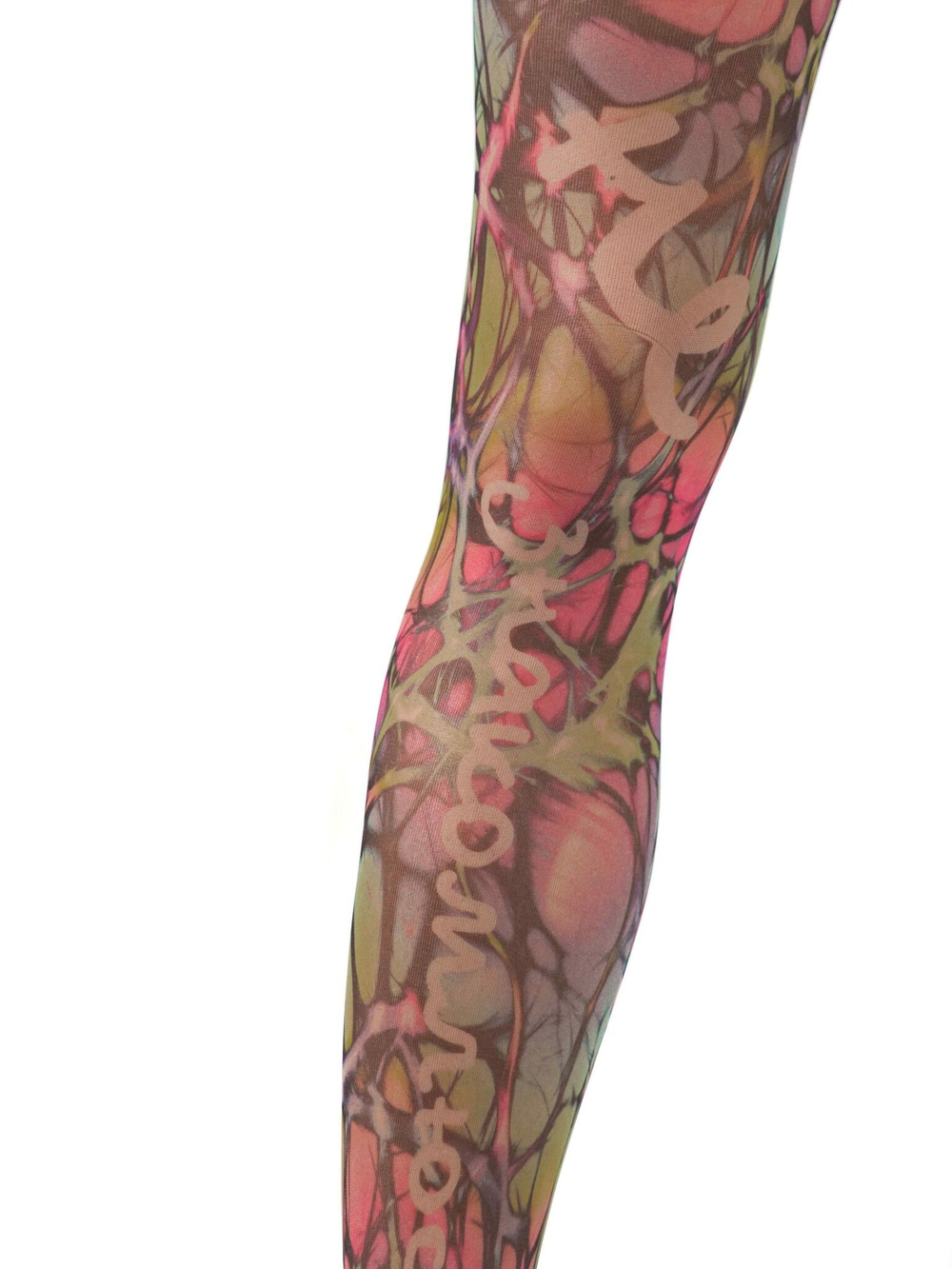 Колготки с оригинальным цветным принтом (Размер: S-M-L) (Цвет: бежевый)