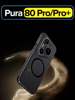 Чехол с Magsafe для Huawei Pura 80 Pro черный матовый с черным бортом WLONS