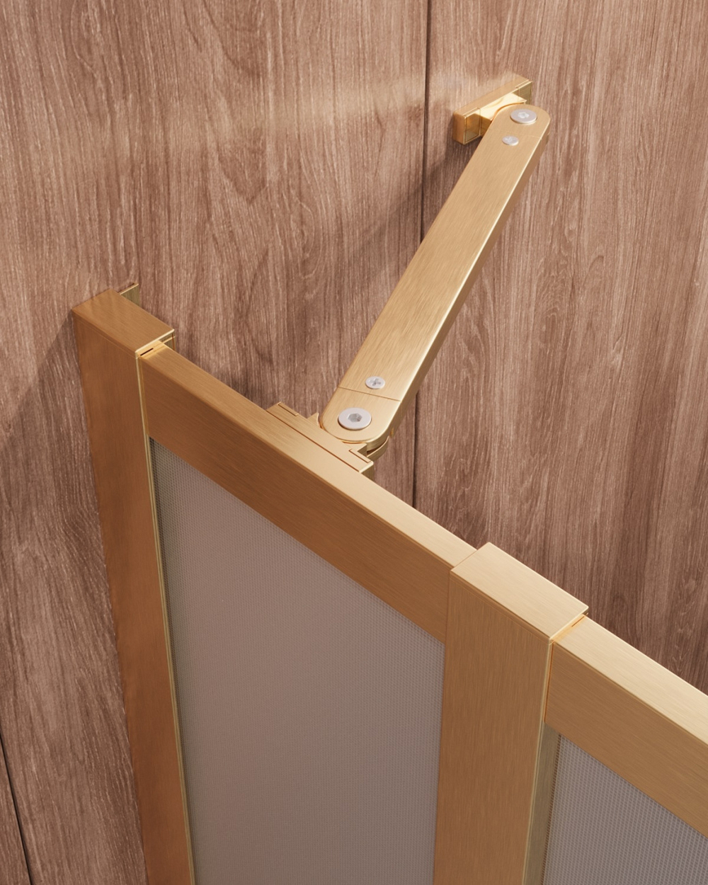 Душевой уголок Cezares MOLVENO-A-22-90+20-P-BORO, 110х110х195, профиль брашированное золото, стекло Punto