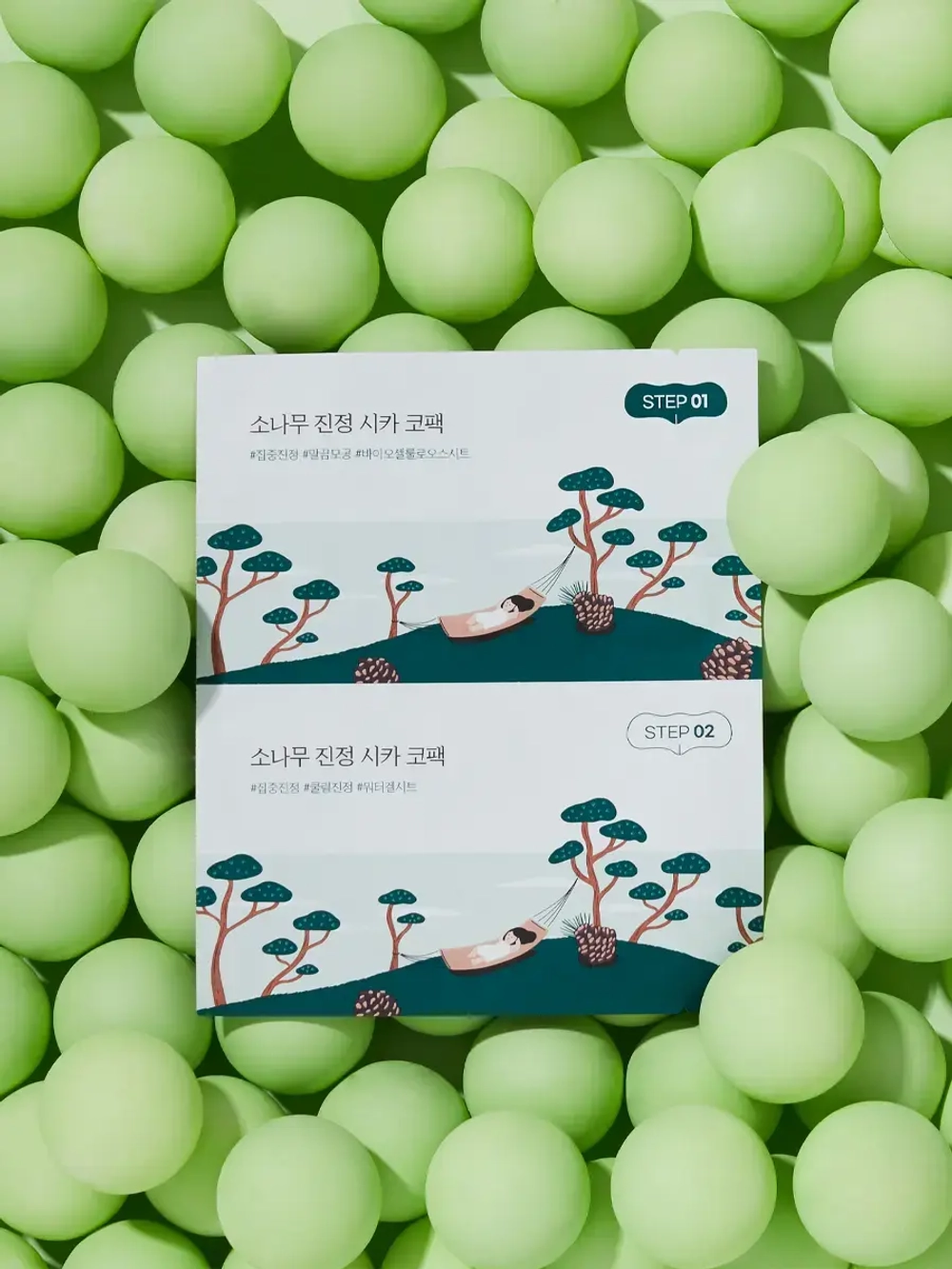 Round Lab Двухступенчатая маска для носа против чёрных точек Pine Calming Cica Nose Pack 5 шт