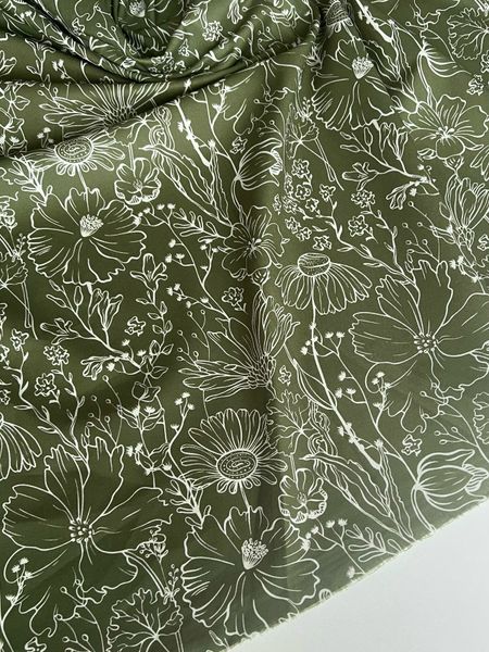 БЕЛЫЕ ЦВЕТЫ НА БОЛОТНОМ - 100% хлопок 2