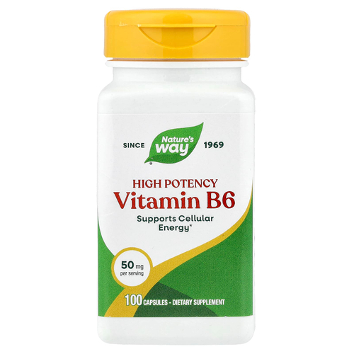 Nature's Way, витамин B6, 50 мг, 100 капсул