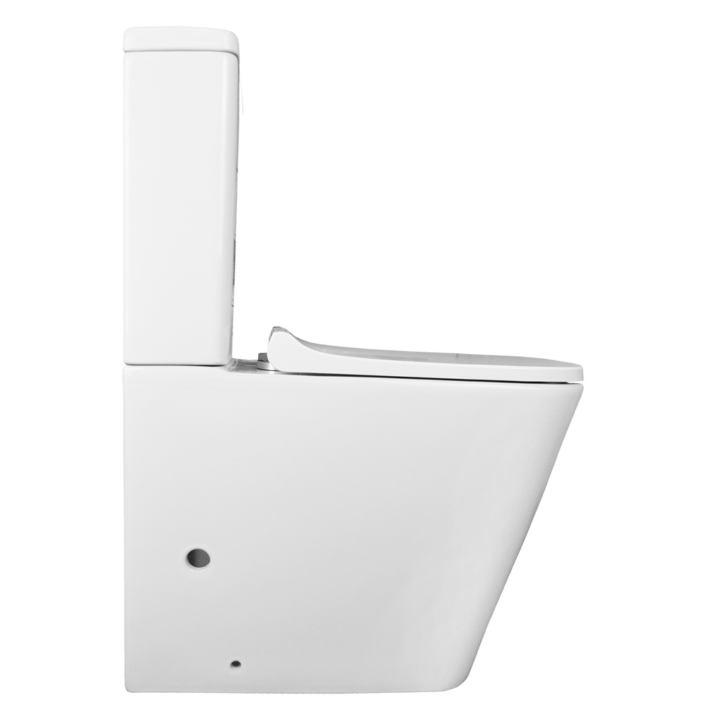 Унитаз-компакт безободковый Azario Quadro AZ-2175 с крышкой-сиденьем микролифт, белый