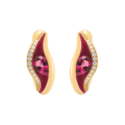 Серьги с Турмалинами Рубеллит и Бриллиантами, Эмаль, E0123-70/3