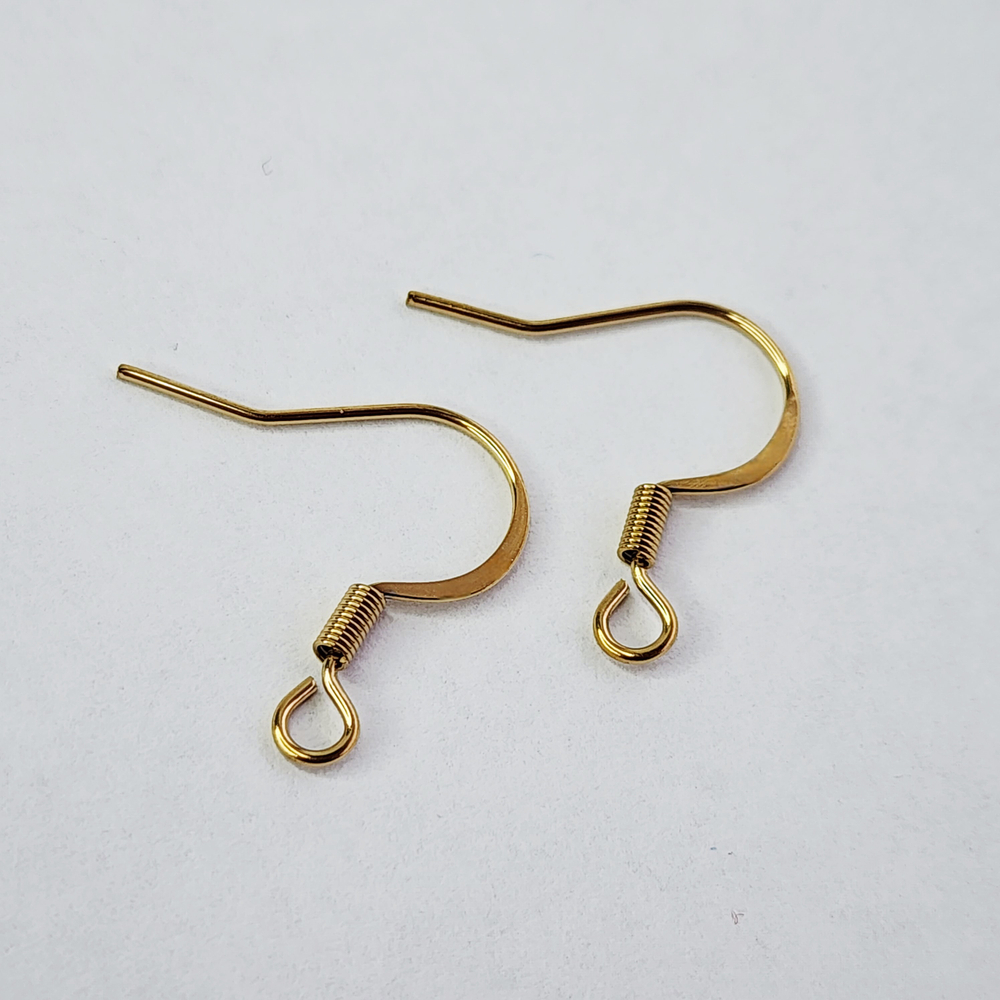 Ювелирные швензы крючки, сталь 2я позолота, 18мм, цена за пару