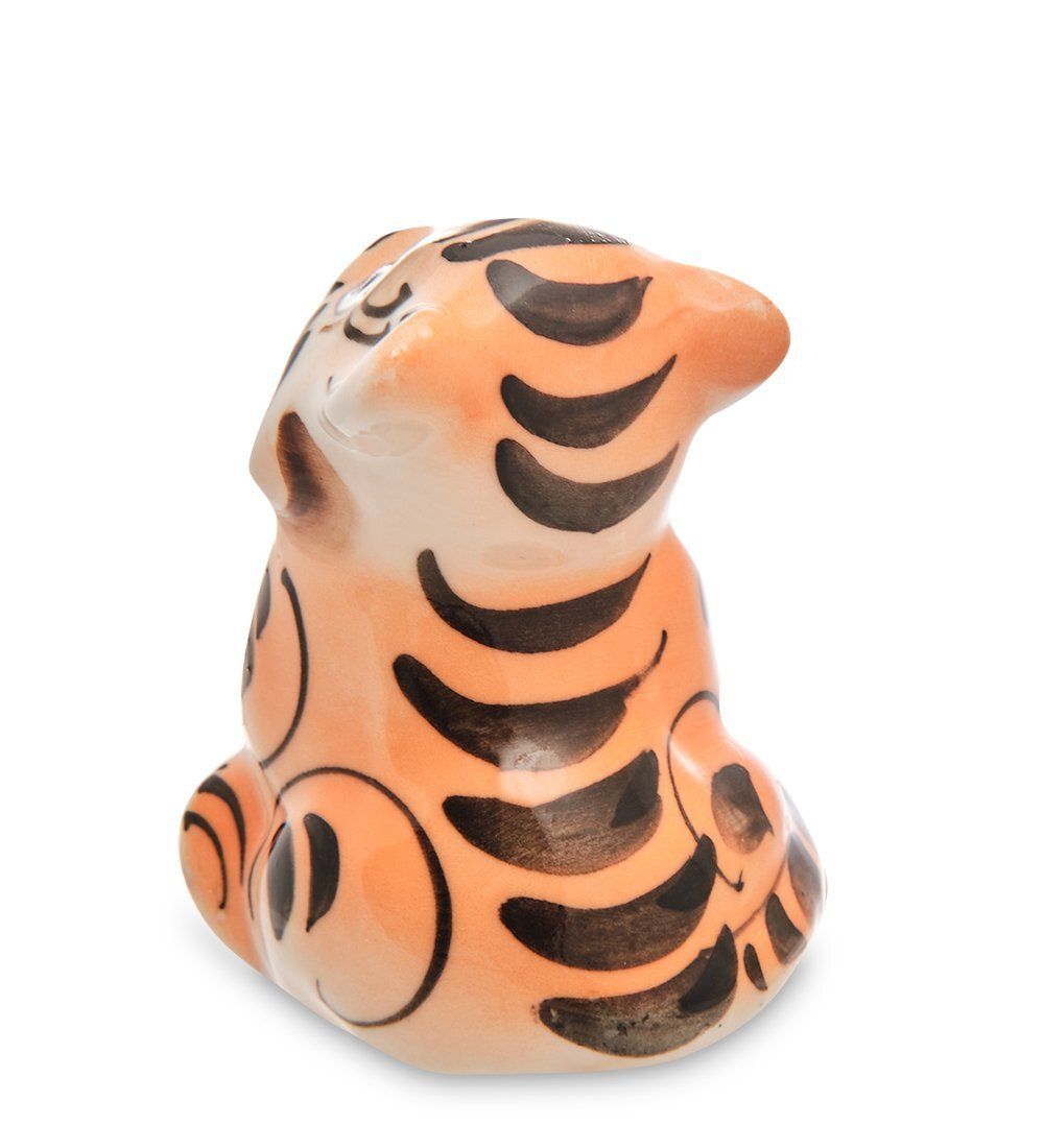 ГЛ- 040 Фигурка «Тигренок с мешком» цв. (Гжельский фарфор)