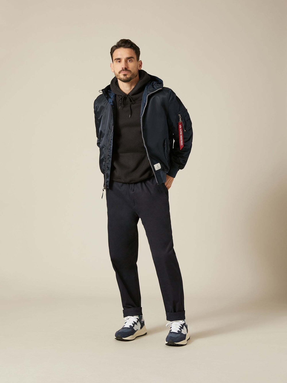 Куртка Бомбер L-2B Hooded GENII 2022 (т.синяя - r.blue)