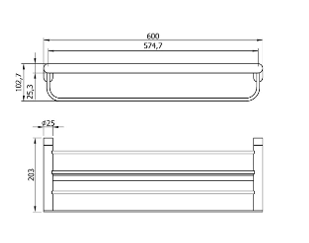 Полка для полотенец 600 мм нерж. сталь VERONA 16843.CU медь